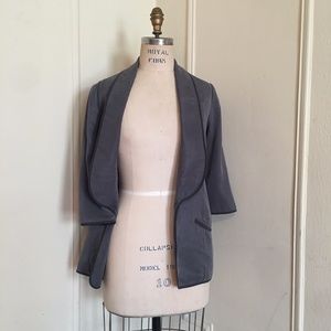Eva Khurshid Grey Silk Bianca Jacket / Blazer